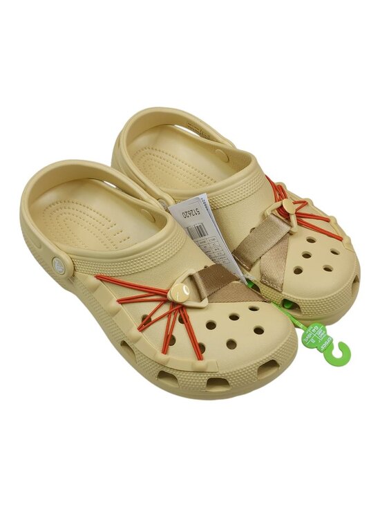 Crocs Classic Lockdown Clog Beige With Red Details Mens Size 10 Womens 12